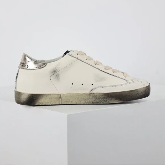 Golden Goose Cream and Silver Sneakers - Picture 6 of 9